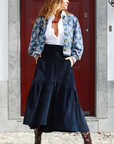 Caetana Bombazine Blue Skirt