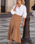 Falda Caetana Bombazine Camel