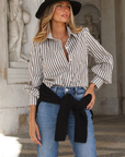 Shirt Penelope Stripes Black & Wine