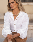Blusa blanca Flora
