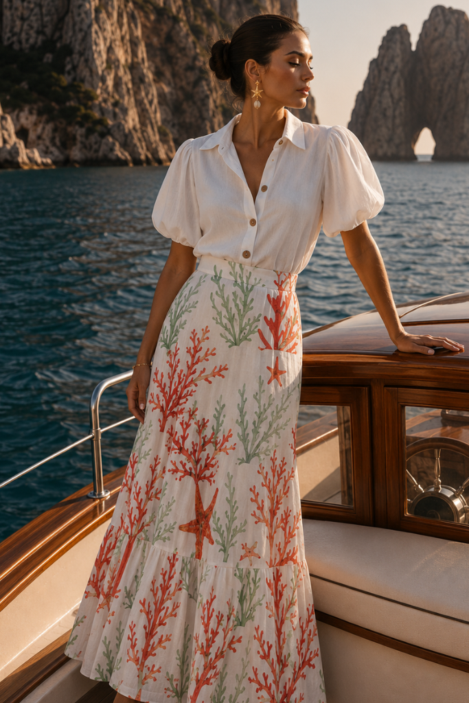 Emma Deep Coral Skirt