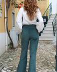 Pantalones verdes Aurora Bombazine
