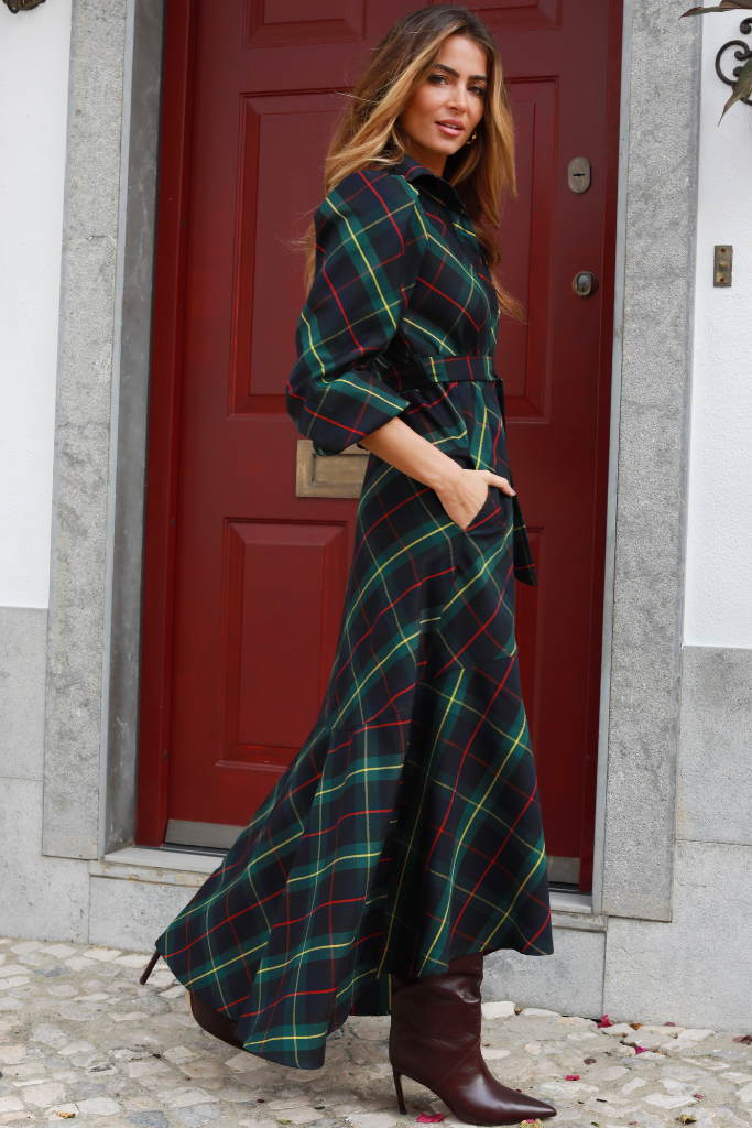 Dress Marie Tartan Green