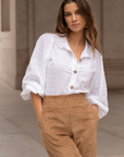 Blusa blanca Flora