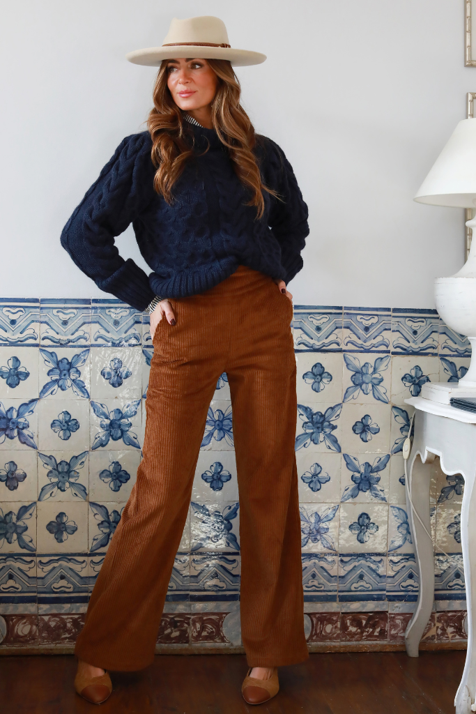 Pantalones azules Aurora Bombazine