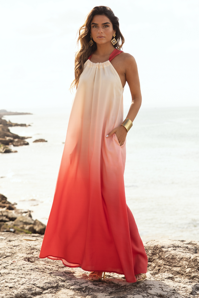 Santorini Red Dress