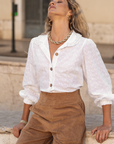 Blusa blanca Flora