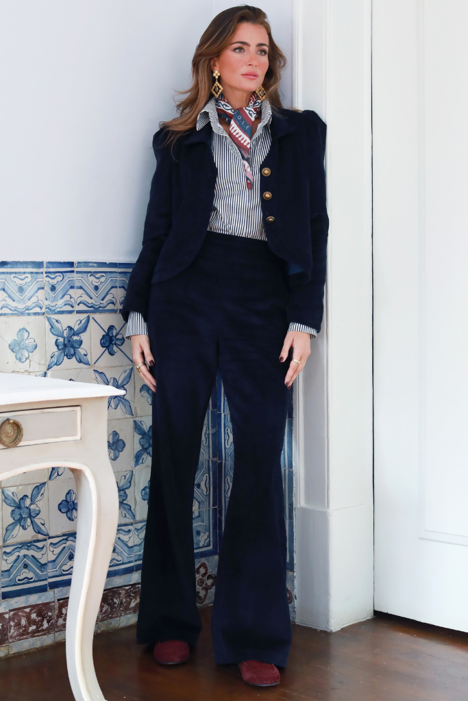 Pantalones azules Aurora Bombazine