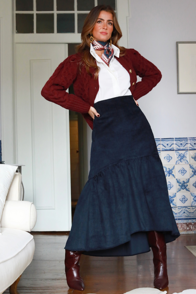 Skirt Caetana Corduroy Blue