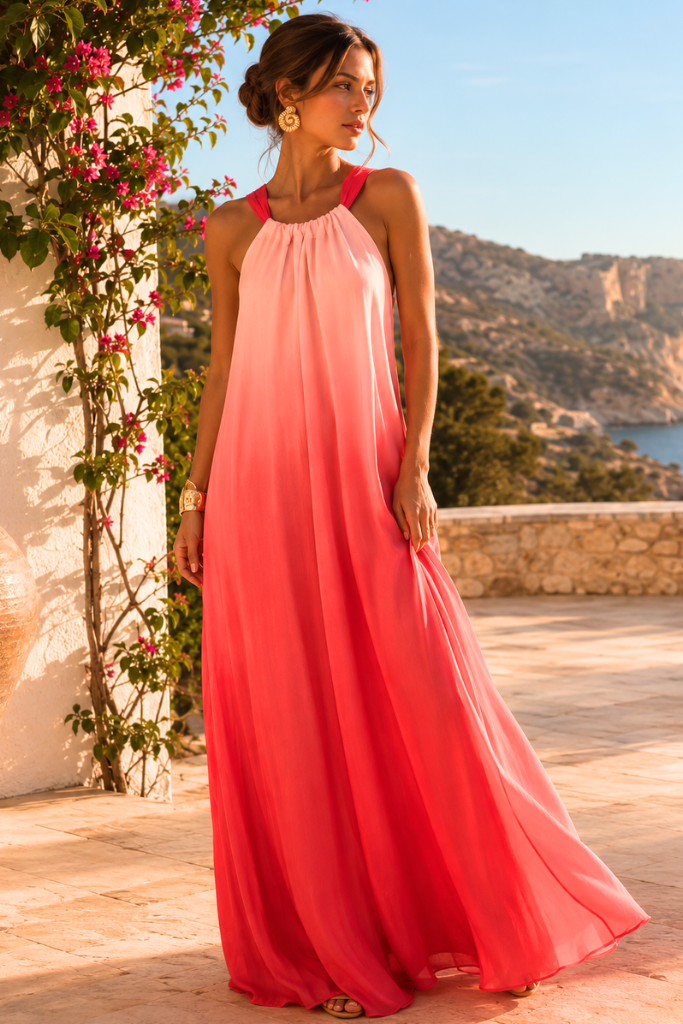 Santorini Red Dress