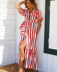 Comporta Dress Stripes Red