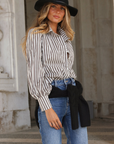 Shirt Penelope Stripes Black & Wine