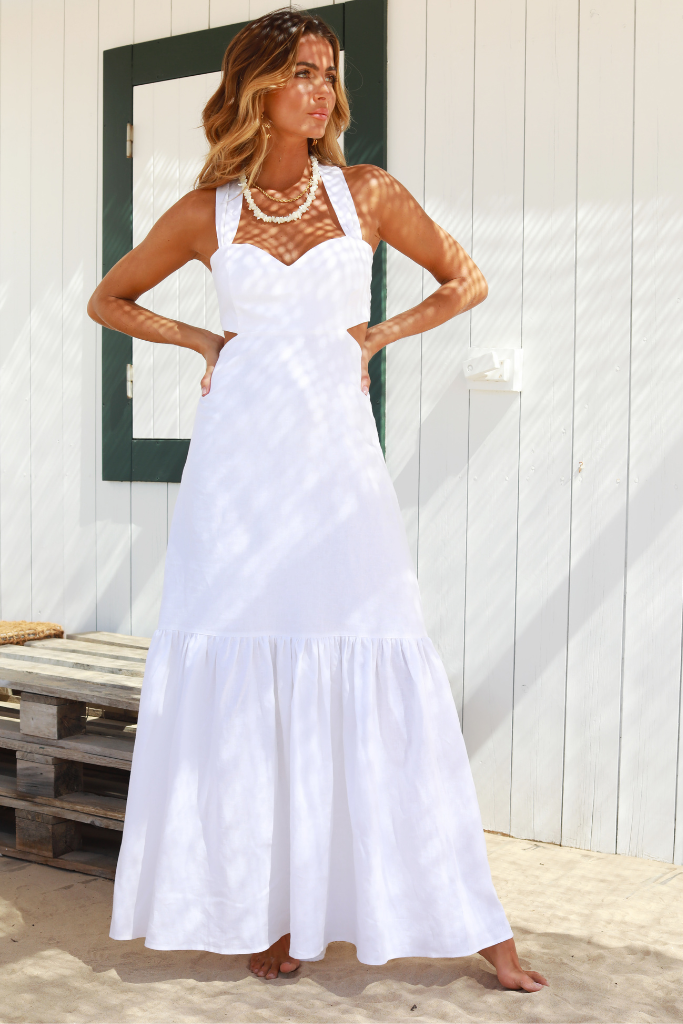 marrakesh gathered bust maxi dress MARRAKSHI LIFE - Striped gathered cotton maxi dress